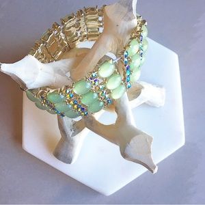 Faux jade glamour bracelet